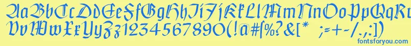 Claudiusimperator Font – Blue Fonts on Yellow Background