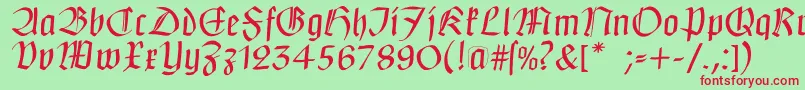 Claudiusimperator Font – Red Fonts on Green Background