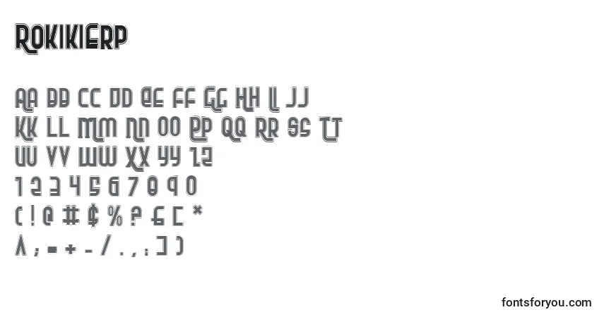 Schriftart Rokikierp – Alphabet, Zahlen, spezielle Symbole