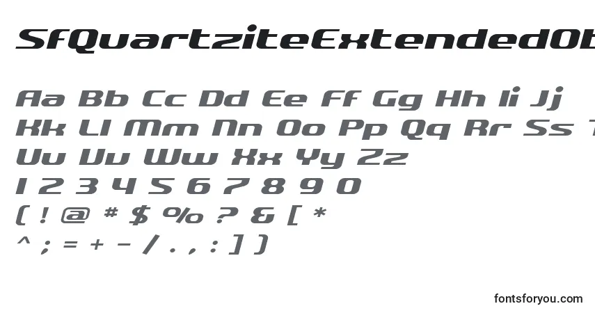 SfQuartziteExtendedObliqueフォント–アルファベット、数字、特殊文字