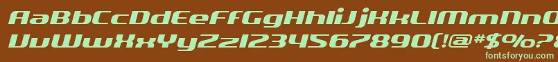 SfQuartziteExtendedOblique Font – Green Fonts on Brown Background