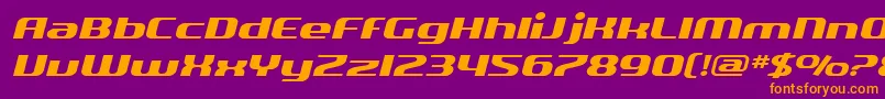 SfQuartziteExtendedOblique Font – Orange Fonts on Purple Background