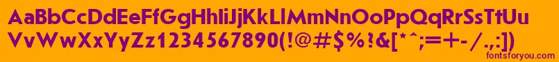 JournalsanscttBold-Schriftart – Violette Schriften auf orangefarbenem Hintergrund