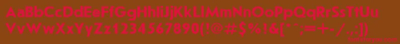 フォントJournalsanscttBold – 赤い文字が茶色の背景にあります。