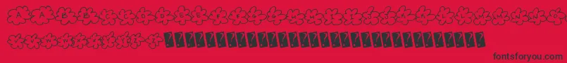 フォントInsideflower – 赤い背景に黒い文字