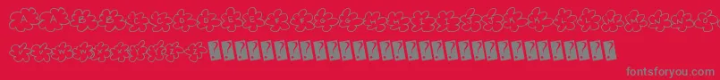 フォントInsideflower – 赤い背景に灰色の文字