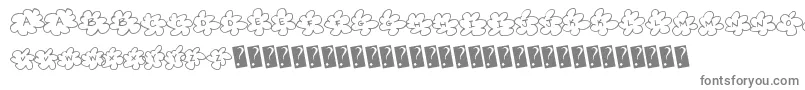 フォントInsideflower – 白い背景に灰色の文字