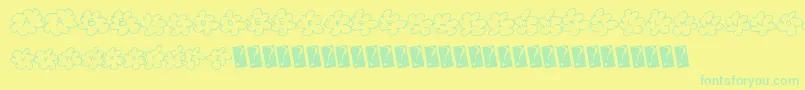 Insideflower-Schriftart – Grüne Schriften auf gelbem Hintergrund