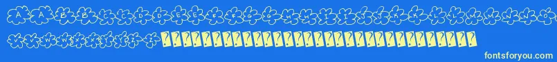 Insideflower Font – Yellow Fonts on Blue Background