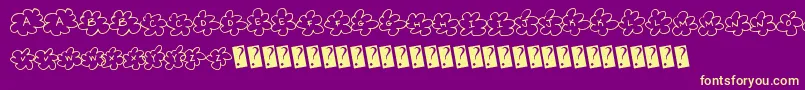 Fonte Insideflower – fontes amarelas em um fundo roxo