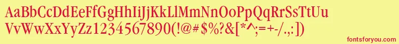 GarfeldNovaCd Font – Red Fonts on Yellow Background