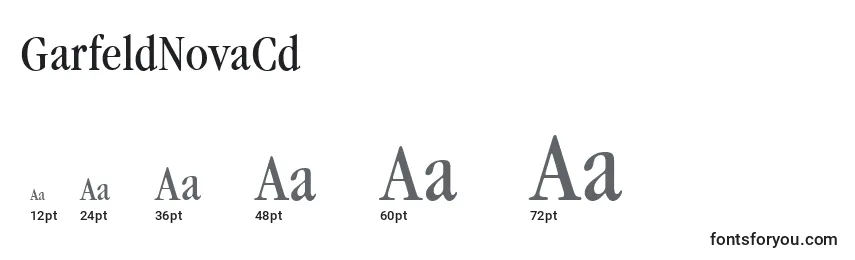 GarfeldNovaCd Font Sizes