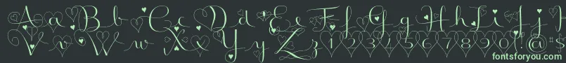 BadinerieLovedemo Font – Green Fonts on Black Background