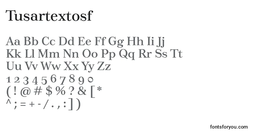 Tusartextosf-fontti – aakkoset, numerot, erikoismerkit