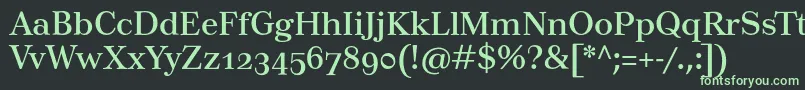 フォントTusartextosf – 黒い背景に緑の文字
