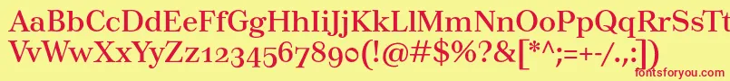 Tusartextosf Font – Red Fonts on Yellow Background