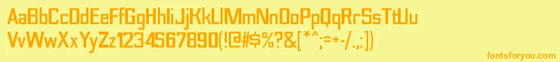 Fonte NesobritescblRegular – fontes laranjas em um fundo amarelo