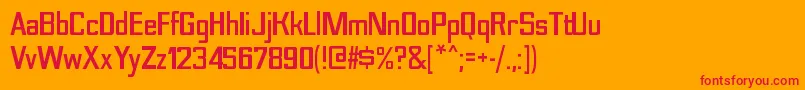 NesobritescblRegular Font – Red Fonts on Orange Background