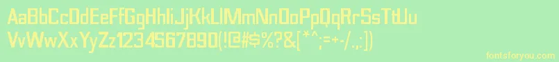 NesobritescblRegular Font – Yellow Fonts on Green Background