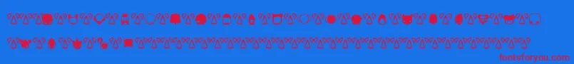 Pictoserie2 Font – Red Fonts on Blue Background