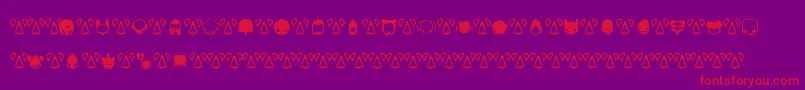 Pictoserie2-fontti – punaiset fontit violetilla taustalla