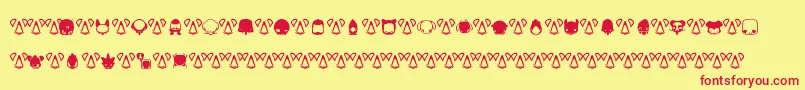 Pictoserie2 Font – Red Fonts on Yellow Background