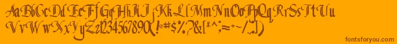 fuente Classicfont104RegularTtcon – Fuentes Marrones Sobre Fondo Naranja