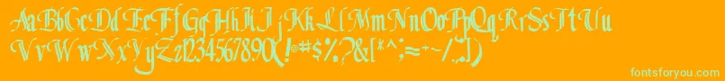 フォントClassicfont104RegularTtcon – オレンジの背景に緑のフォント