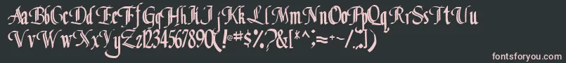 Fonte Classicfont104RegularTtcon – fontes rosa em um fundo preto