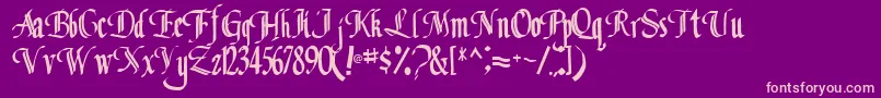 Fonte Classicfont104RegularTtcon – fontes rosa em um fundo violeta