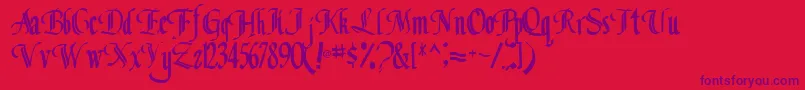 Classicfont104RegularTtcon Font – Purple Fonts on Red Background