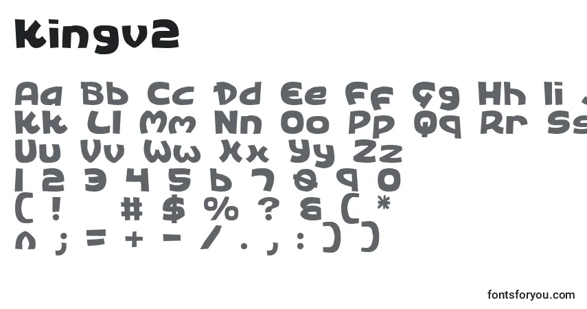 A fonte Kingv2 – alfabeto, números, caracteres especiais