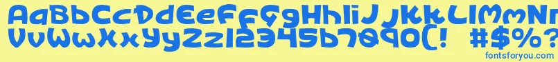 Kingv2 Font – Blue Fonts on Yellow Background