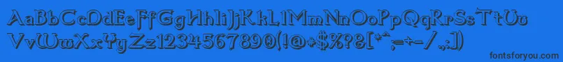 Dum3shad Font – Black Fonts on Blue Background