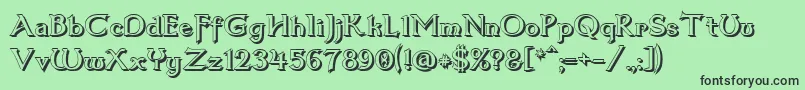 フォントDum3shad – 緑の背景に黒い文字