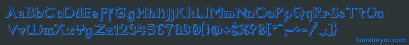 フォントDum3shad – 黒い背景に青い文字