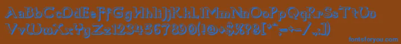 フォントDum3shad – 茶色の背景に青い文字