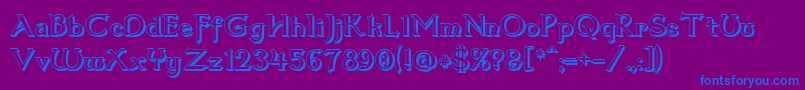 フォントDum3shad – 紫色の背景に青い文字