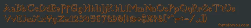 Dum3shad-fontti – ruskeat fontit mustalla taustalla