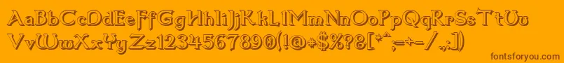 Dum3shad-Schriftart – Braune Schriften auf orangefarbenem Hintergrund