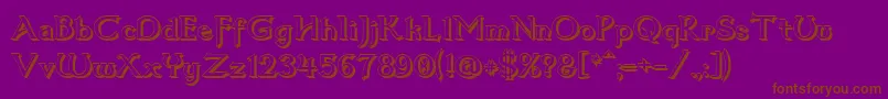 フォントDum3shad – 紫色の背景に茶色のフォント