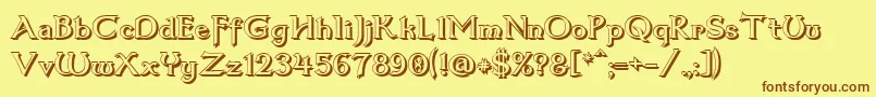 Dum3shad-fontti – ruskeat fontit keltaisella taustalla