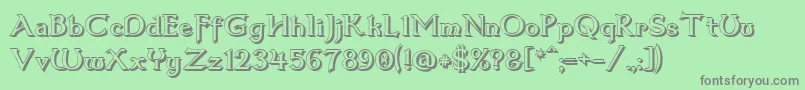 Dum3shad-fontti – harmaat kirjasimet vihreällä taustalla