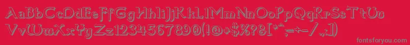 Dum3shad Font – Gray Fonts on Red Background