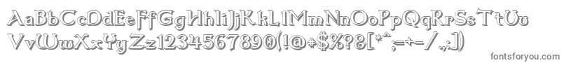 Dum3shad-fontti – harmaat kirjasimet valkoisella taustalla