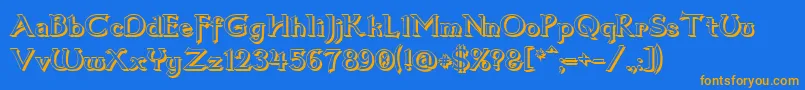 Dum3shad Font – Orange Fonts on Blue Background