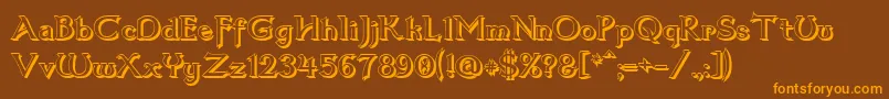Dum3shad-Schriftart – Orangefarbene Schriften auf braunem Hintergrund