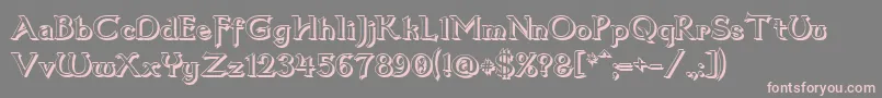 フォントDum3shad – 灰色の背景にピンクのフォント