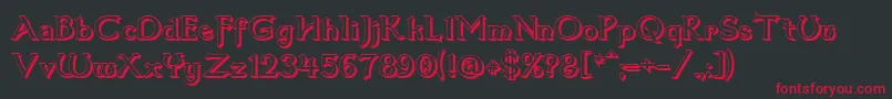 フォントDum3shad – 黒い背景に赤い文字