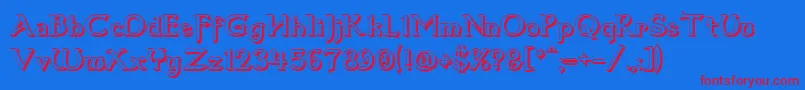 Dum3shad-fontti – punaiset fontit sinisellä taustalla